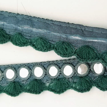 Grey Fringe Trim With Mirrors, Boho, Bohemian Trim